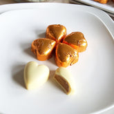 Gold Foiled Luxury Truffle Heart - White Chocolate with Hazelnut Praline Filling x 20